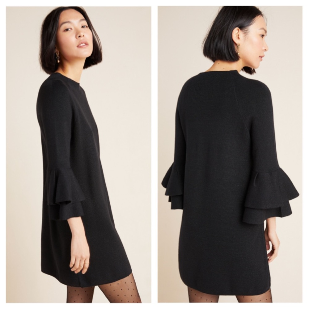 Anthropologie M Claudette Ruffled Sweater Dress - Picture 2 of 10
